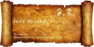 Hoff Kristóf névjegykártya