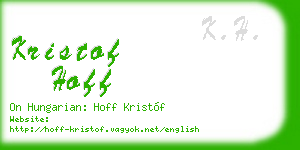 kristof hoff business card
